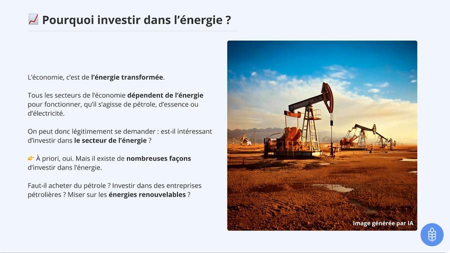 Investir dans l'énergie